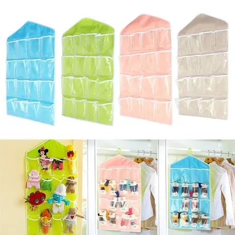 RAJA DHIRAJ Multifunction 16 Pockets Socks, Shoe, Toy, Underwear, Slippers, Jewelry Sorting Storage Bag Door Wall Hanging Closet Organizer