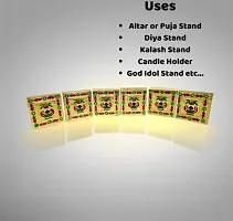 3X3 Inch Combo Pack of 6 Wooden Puja Chowki-thumb4