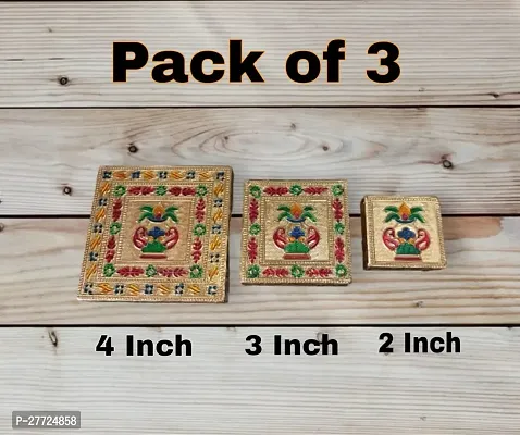 Chowki Pooja for God Idol Wooden Pack Of 3-thumb2