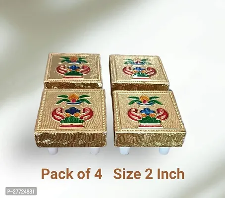 Idol Sitting Small Chowki Pooja for God Idol Pack Of 4