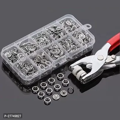 200PC Silver Button Thickened Snap Fasteners Kit-thumb3