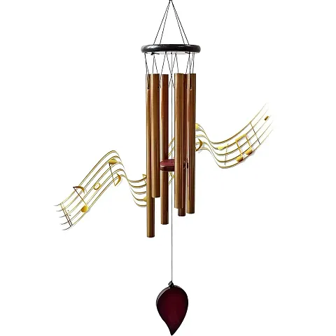 Wind Chimes Outdoor Deep Tone with Metal Tubes and Hook, Memorial (6 Tube)