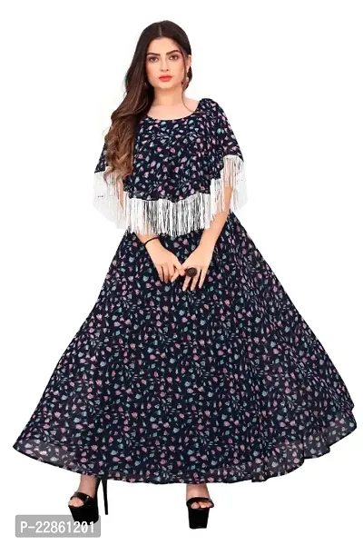 Classic Georgette Printed Dress for Women-thumb0