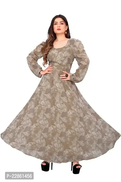 Classic Georgette Printed Dress for Women-thumb0