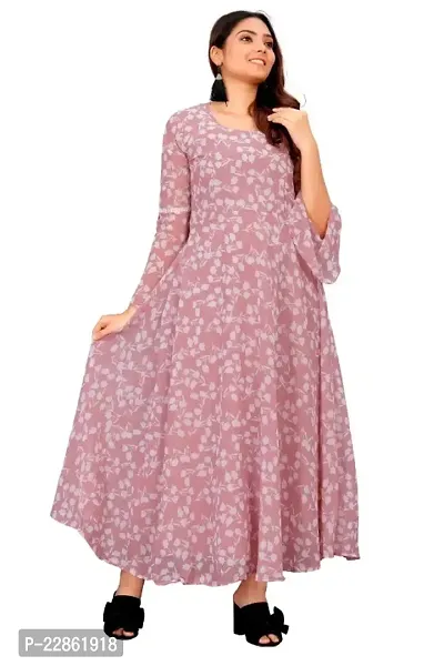 Classic Georgette Printed Maxi Dress for Women