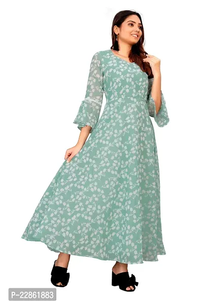 Classic Georgette Printed Maxi Dress for Women-thumb2