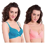 pavvoin doted Polka and neted pro Push-up Bra(Pack of 2,dotnetpush2_32)-thumb1