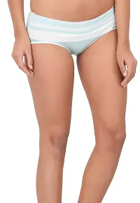 pavvoin Women's||Ladies||Girls Plain with Bottom lace Bikini Brief Panty||Underwear Blue-thumb2