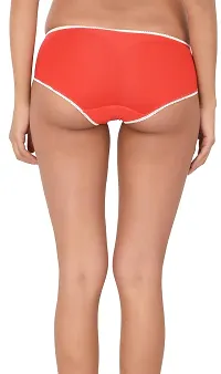 pavvoin Women's||Ladies||Girls Plain with Bottom lace Bikini Brief Panty||Underwear Red-thumb3