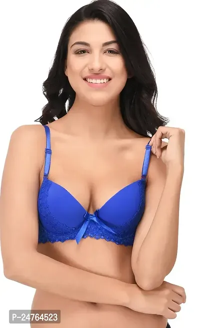 pavvoin Women's||Girls Netted Stylish Push up Padded T-Shirt Underwire Bra(Pack of 1)-thumb2