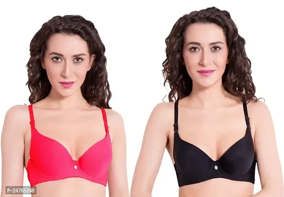 pavvoin Shape Secret Multicolored Push up Bra(Pack of 2,ppb3)