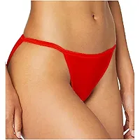 pavvoin Women's String Thong Bikini Cotton Lycra Panty for Women and Girls for Daily use (Pack of 10) Panty(multicolered,stemstem1)-thumb1