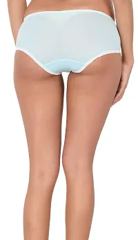 pavvoin Women's||Ladies||Girls Plain with Bottom lace Bikini Brief Panty||Underwear Blue-thumb3