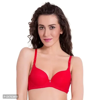 pavvoin Women's red Push Up Padded Bra-thumb0