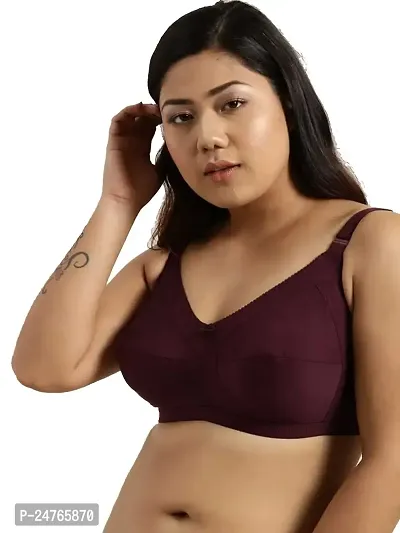 pavvoin Women Plus Size Full Coverage Non-Padded,Non Wired Pure Cotton Everyday Bra