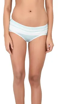 pavvoin Women's||Ladies||Girls Plain with Bottom lace Bikini Brief Panty||Underwear Blue-thumb1