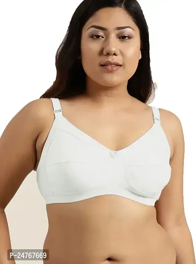 LEROSEY Women Plus Size Full Coverage Non-Padded,Non Wired Pure Cotton Everyday Bra, Plus Size