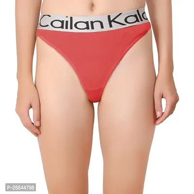 cailan kalai cotton blend red thong panty for women pack of 1-thumb0