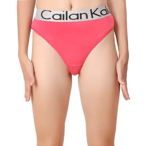 cailan kalai cotton blend pink thong panty for women pack of 1