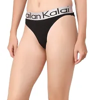 cailan kalai cotton blend black thong panty for women pack of 1-thumb1