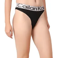 cailan kalai cotton blend black thong panty for women pack of 1-thumb2