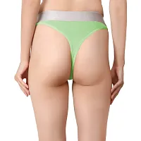 cailan kalai cotton blend green thong panty for women pack of 1-thumb1