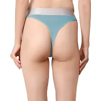 cailan kalai cotton blend blue thong panty for women pack of 1-thumb1