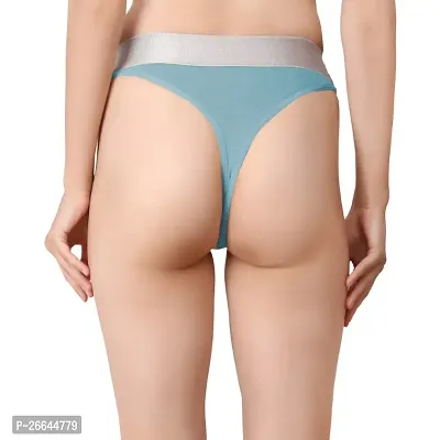 cailan kalai cotton blend blue thong panty for women pack of 1-thumb2