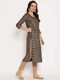 MUSSY Designer Black Viscose Rayon Embroidered Straight Kurta-thumb3