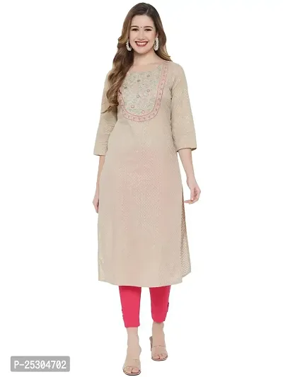 Mussy Women Cotton Straight Embroidery Straight Kurti-thumb2