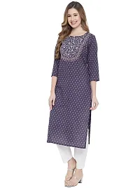 Mussy Women Cotton Embroidery Straight Kurti-thumb1