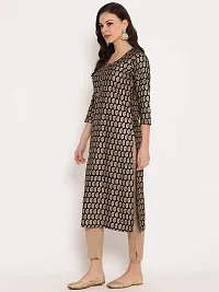 MUSSY Designer Black Viscose Rayon Embroidered Straight Kurta-thumb2