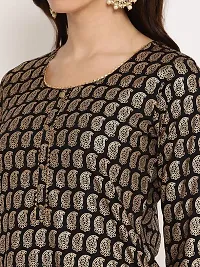 MUSSY Designer Black Viscose Rayon Embroidered Straight Kurta-thumb4