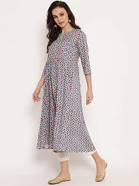 Mussy Designer Blue Viscose Rayon Printed A-line Kurta-thumb2