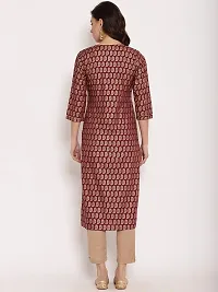 Mussy Designer Maroon Viscose Rayon Printed Straight Kurta-thumb1