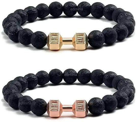 Couple Matching Best Friend Relationship Dumbbell Bracelet Pack of 2