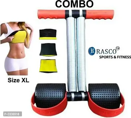 Perfect for Fitness 4 in 1 Ab Tummy Trimmer with Sweat Belt Combo Weight Loss Women  Men Trimmer-Abs Exerciser-Body Toner Sweat Belt (Free Size)