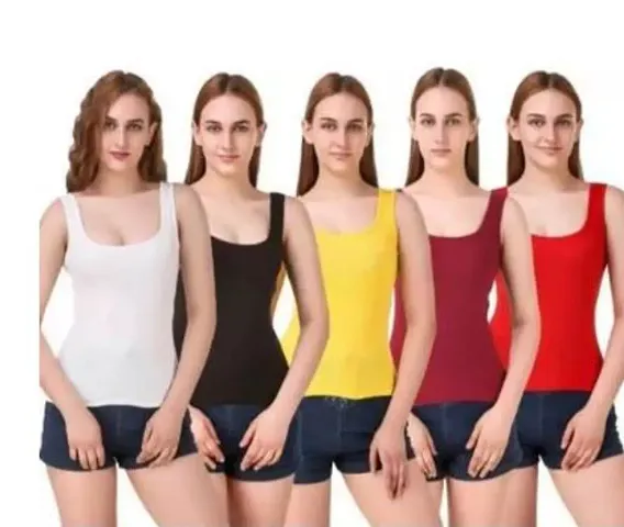 Women's and Girl's Camisole Tank Top Vest Sando Inner Wear Pack of 5