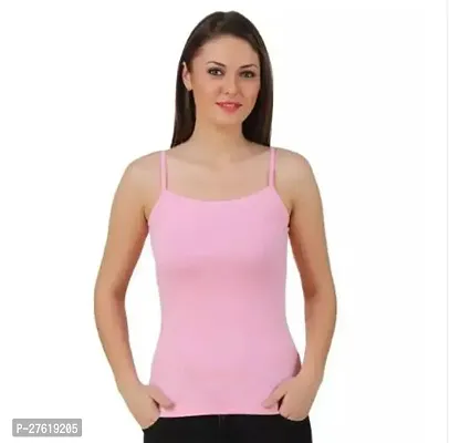 Stylish Pink Acrylic Solid Regular Camisoles For Women Pack of 1-thumb0