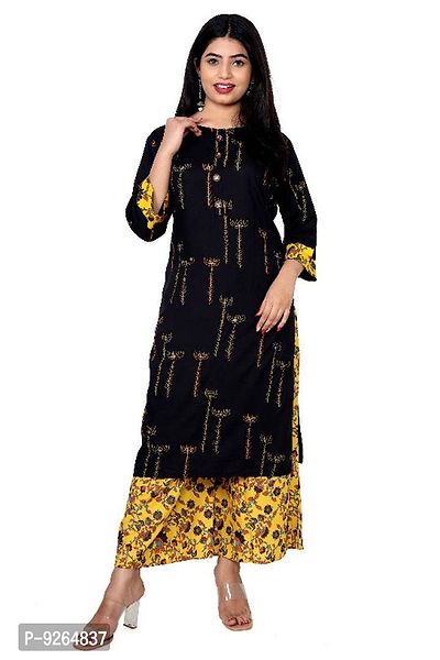 Black Kurti and Printed Palazzo-thumb0