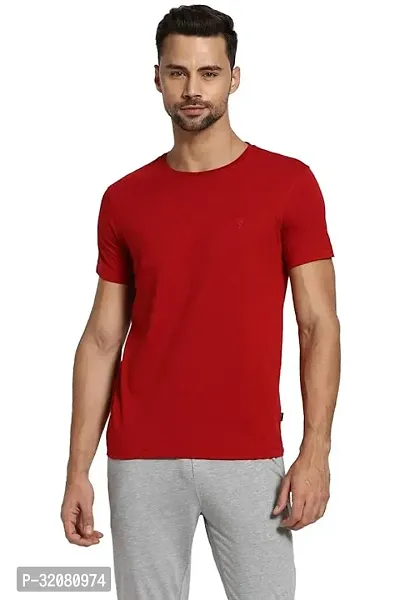 Slim Fit Elastane Blend Half Sleeve Casual T Shirt  Round Neck T Shirt-thumb0