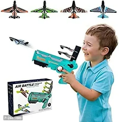 Mayank  company Airplane Launcher Gun Toy ndash; Catapult Aircrafts Gun with 4 Foam Aircrafts, Outdoor Shooting Activity Game for 3+ Years Kids, Flying Airplane Launcher Gun Toy with Foam Glider Planes