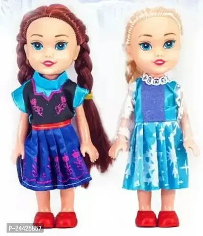Mayank  company Cuties Doll Set for Kids | Pair of 2 Dolls with Beautiful Eyes and Long Hair | PVC Non-Toxic Material Little Dolls