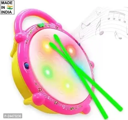 Mayank  company kids birthday gifts Battery Operated Flash Drum with Multi Color 3D Lights, Music Toy for 2 3 4 Year-thumb0