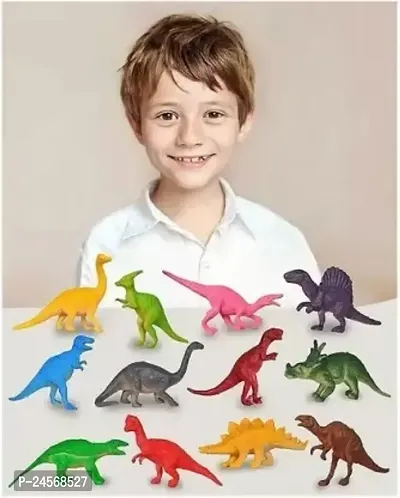 Mayank  company Children's Joy Dinosaur Toy Set of 12 Pcs - Dinosaurs Animals Figures Toys for Kids, Boys and Girls