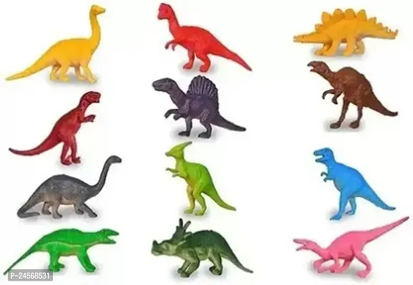 Mayank  company Dinosaur Soft Toy for Kids Set of 12PC Action Figure Animal Model for Boys and Girls Learning  Educational Kids Gift-thumb0