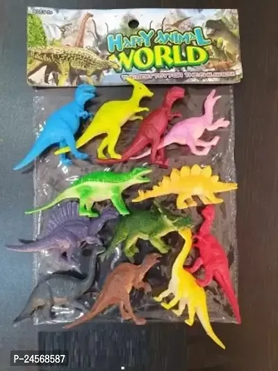 Mayank  company dinosaur figure toy medium size plastic dinosaur 12 pc set for boys  girls