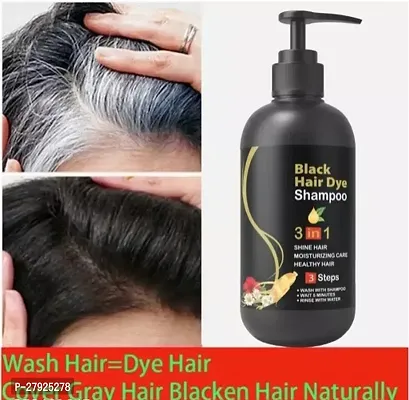 Bellosmo Professional Dye Instant Black Hair Dye Shampoo 3 In 1 Shampoo 300ml For Shine Hair  Moisturizing Healthy Hair 3 Steps-thumb0