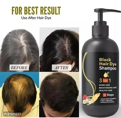 Bellosmo Professional Dye Instant Black Hair Dye Shampoo 3 In 1 Shampoo 300ml For Shine Hair  Moisturizing Healthy Hair 3 Steps