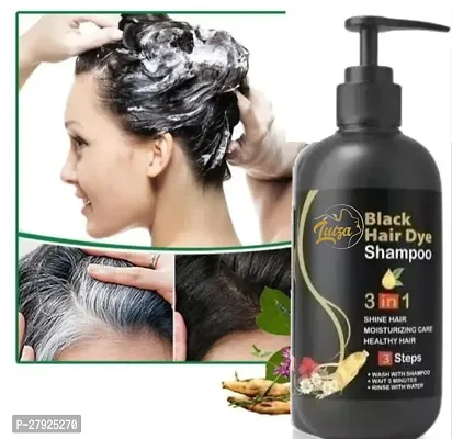 Bellosmo Professional Dye Instant Black Hair Dye Shampoo 3 In 1 Shampoo 300ml For Shine Hair  Moisturizing Healthy Hair 3 Steps-thumb0